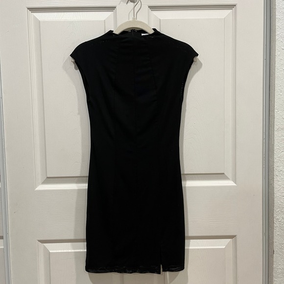 Peppermayo Black Mini Dress Mock Neck Sleeveless Fitted Cocktail Party XS US 2 - Picture 1 of 6